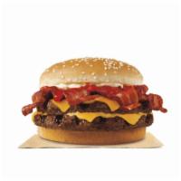 Double Bacon King™ Sandwich · Our Bacon King Sandwich features two 1/4 lb* savory flame-grilled beef patties, topped a wit...