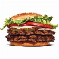 Triple Whopper · Our Triple Whopper Sandwich includes three 1/4 lb* savory flame-grilled beef patties topped ...