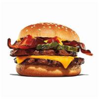 Bacon Double Cheeseburger · Make room for our Bacon Double Cheeseburger, two signature flame-grilled beef patties topped...