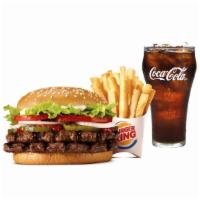 Double Whopper® Meal · Our Double Whopper Sandwich is a pairing of two 1/4 lb* savory flame-grilled beef patties to...