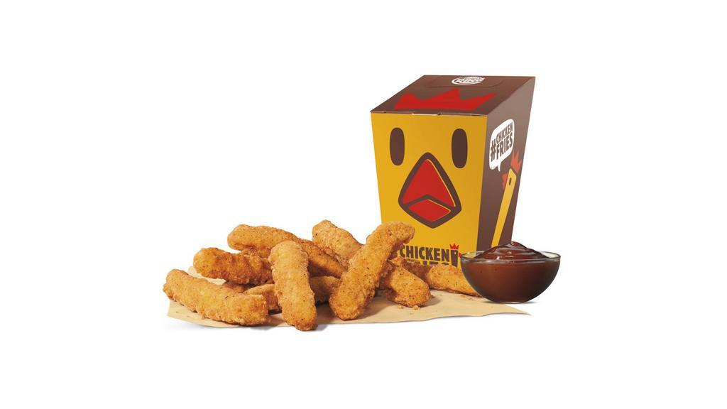 9Pc Chicken Fries · Made with white meat chicken, our Chicken Fries are coated in a light crispy breading seasoned with savory spices and herbs. Chicken Fries are shaped like fries and are perfect to dip in any of our delicious dipping sauces. Choose from BBQ, Honey Mustard, Ranch, Zesty, Buffalo and Sweet & Sour.