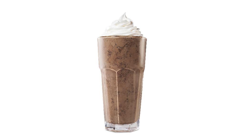 Chocolate Oreo® Shake · The OREO® Chocolate Shake is a smooth shake made with vanilla soft serve and blended with OREO® cookie pieces and chocolate sauce. OREO® and the OREO® Wafer Design are registered trademarks of Mondelez International group, used under license.