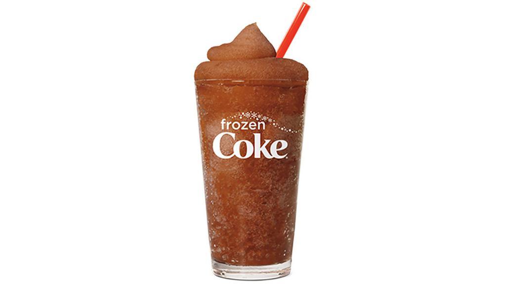 Frozen Coke® · Cool down with a Frozen Coke® any time of the year.*Nutrition information reflects Medium Size Cup.© The Coca-Cola Company. Coke' is a registered trademark of The Coca-Cola Company.'