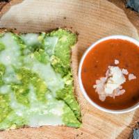 Mix & Match 1/2 Avocado Toast · Half of a sandwich and your choice of  soup or an arugula side salad. Vegetarian.