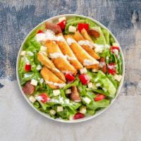 Hot Shot Chicken Salad · Hot chicken, romaine, tomatoes, carrots, avocado, shredded cheddar.