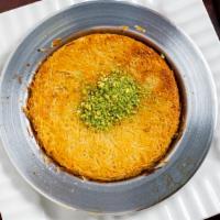 Kunefe · 2 layers of crispy shredded kadayif stuffed with sweet cheese and served with hot syrup and ...