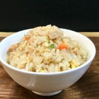 Umami Fried Rice 12Oz · Grilled chicken, rice, egg and chopped vegetables, garlic butter.