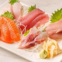 *Sashimi†  · 3 tuna, 2 whitefish, 2 salmon, 2. yellowtail, 2 albacore tuna, 2 sashimi. cucumber kani