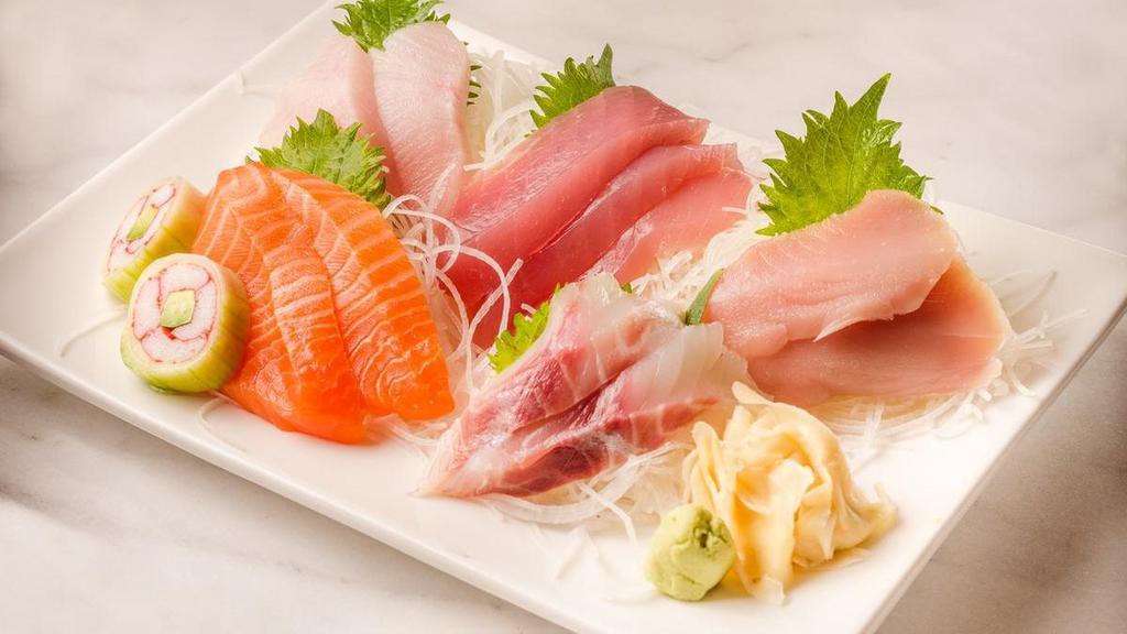 *Sashimi†  · 3 tuna, 2 whitefish, 2 salmon, 2. yellowtail, 2 albacore tuna, 2 sashimi. cucumber kani