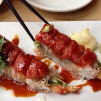 Red Dragon Roll · Shrimp tempura roll topped with diced spicy tuna. All rolls can be made plain or spicy.