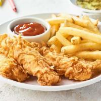 Kid Chicken Fingers · Served with choice of side.