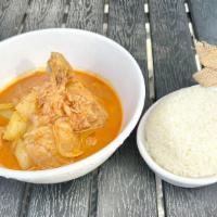 Massaman Curry · Spicy. Potato, onion, and peanut in Massaman curry.