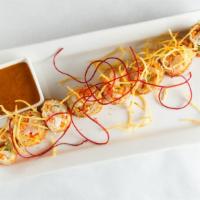 Shrimp & Scallop Rolls · Diced shrimp, scallop, julienne vegetables, mayo, in spring roll wrap, fried.