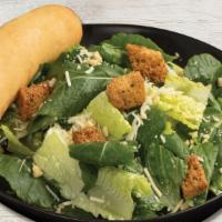 Caesar Salad · Romain, Parmesan, Romano, Caesar dressing, Asiago croutons and Parmesan crisps.  Served with...