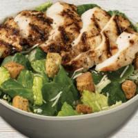 Caesar Salad With Grilled Chicken · Grilled chicken, romaine, Parmesan-Romano, caesar dressing, Asiago croutons, and Parmesan cr...