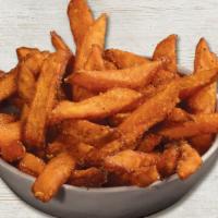 Sweet Potato Fries · Crispy, seasoned, and fried to perfection.