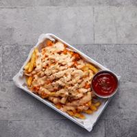 Kimchi Cheese Fries · Diced kimchi with melted mozzarella cheese and spicy ranch sauce