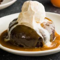 Sticky Date Pudding · Warm Sticky Date Pudding, Butterscotch Sauce, Vanilla Ice Cream.