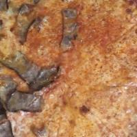 Jo Jo'S Buffalo Pizza · Sliced chicken cutlet mixed in our buffalo sauce and melted mozzarella cheese topped with ra...
