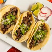 Tacos - Order Of 3.  · Add guacamole for $3.00 (w. cilantro & onions)