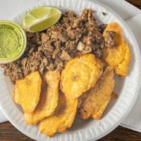 Green Plantains With Steak · 
