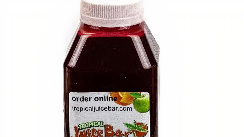 Bottled Super Red Juice · Made with carrots, beets & orange juice, drink it now or save for later, served in a 16 oz bottle.