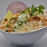 Chicken Biryani (Boneless) · Basmati rice cooked with tender chunks of chicken. Blended with herbs and spices then garnis...