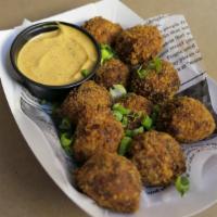 Crab Cake Fritters · Served with spicy ranch.