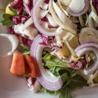 Tri-Color Salad · Arugula, endive, radicchio and onion.