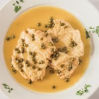 Piccata · Sauteed in a lemon & butter sauce with capers.