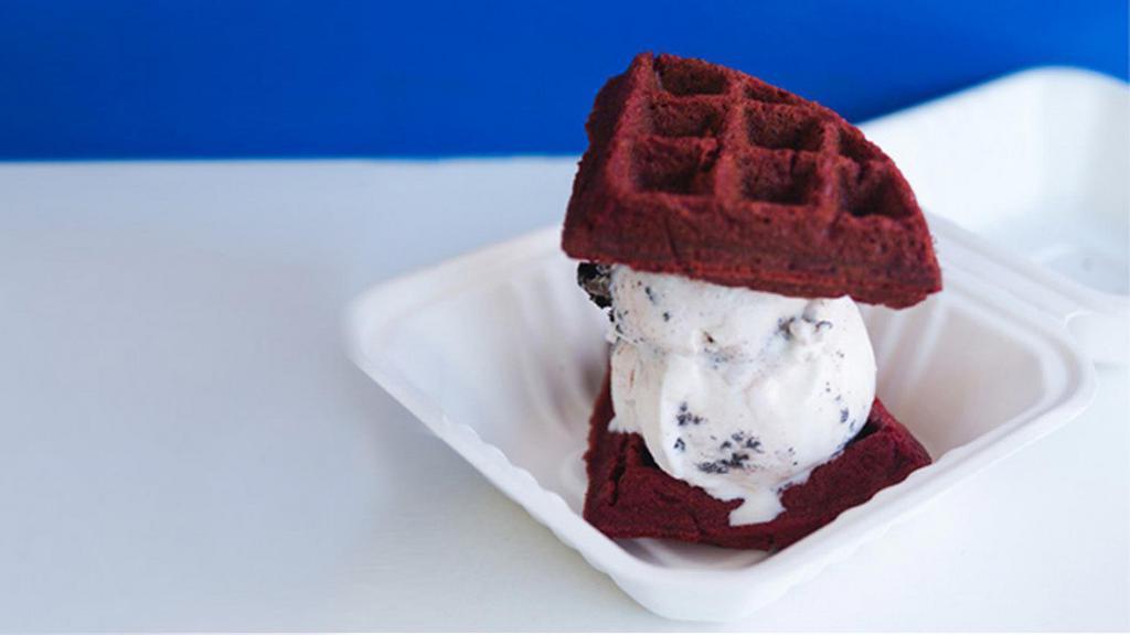 Mac Daddy · Half waffle ice cream sandwich with your choice of ice cream.