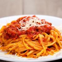 Alla Bolognese · Served with meat sauce.