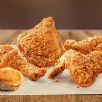 4 Piece Chicken W/ Biscuit · Tender, juicy, and crisp 100% natural chicken with a flaky, buttery, freshly baked biscuit.,...