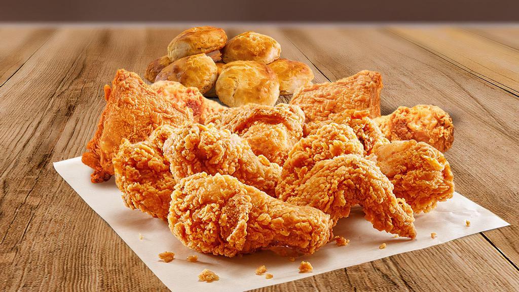12 Piece Chicken W/ 6 Biscuit'S  · Tender, juicy, and crisp 100% natural chicken with a flaky, buttery, freshly baked biscuit., Choose between two to four pieces, and get your meal on. Come's with Six Biscuit's.