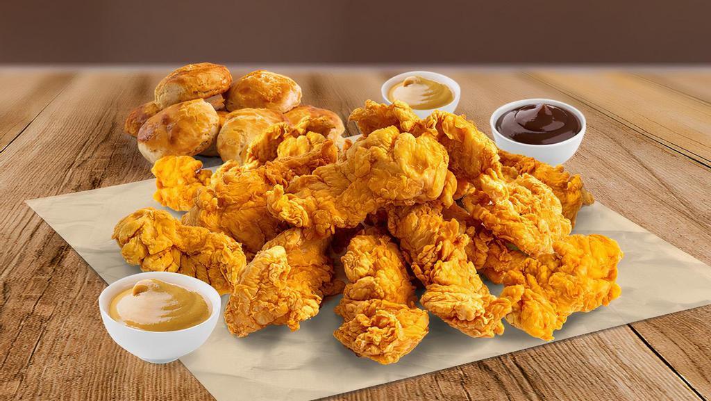 16 Piece Tender'S W/ 8 Biscuit'S  · Crisp, boneless, 100% white meat, additive and preservative free chicken Tenders; the perfect answer to your craving. Come's with Eight Biscuits!