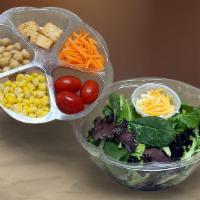 Garden Salad · 32 oz of freshness ! Ingredients: Baby Mixed Greens. Packed Separately: Grape Tomato, Cucumb...