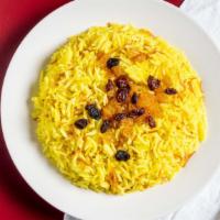 Sultan'S Rice · Topped with vermicelli, raisins and roasted almonds.