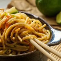 Stir-Fried Udon Noodles & Chicken · Thick, chewy udon noodles stir-fried with tender chicken and vegetables.