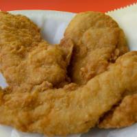 3 Pieces Tenders Only · 3 pieces fresh tenders breaded and fries.