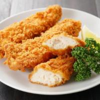 Panko Chicken Tenders · Hot, golden panko crusted chicken tenders with our signature honey Dijon mustard sauce.