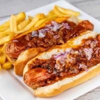 Chili Dog · Juicy and tender hotdog topped with our signature 'McKenzie's chili sauce. 