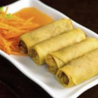 Taro Spring Roll · Crispy spring roll stuffed with taro mixed vegetables and glass noodle served with sweet plu...