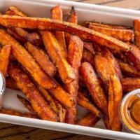 Sweet Potato Fries · Served with curry ketchup.
