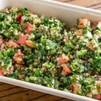8 Oz. Quinoa Tabbouleh Salad · Quinoa, tomatoes, cucumbers, lemon and parsley. Salads are pre-made.