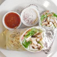 Grilled Chicken Sandwich · Choice of Plain Pita and Whole Wheat Pita  for an additional charges.
Chunks of marinated ch...