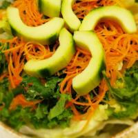 House Salad · Lettuce, cucumber, carrot and kale with vinaigrette