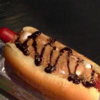 S'More Dawg · Chocolate sauce, marshmallows, and graham cracker crumbs.