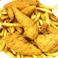 Chicken Fingers W/ Fries · 5 pieces. Served with fries.
