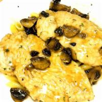 Chicken Marsala Over Pasta · Chicken sautéed with mushrooms and marsala wine.