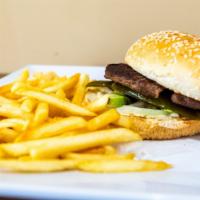 Mexican Burger · Beef patty, avocado, jalapeño, onions, lettuce,tomato and mayonnaise.